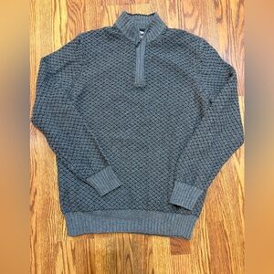 Joseph Abboud Men’s Charcoal Wool 1/4 Zip Sweater XXL Preppy Ivy‎ League Career